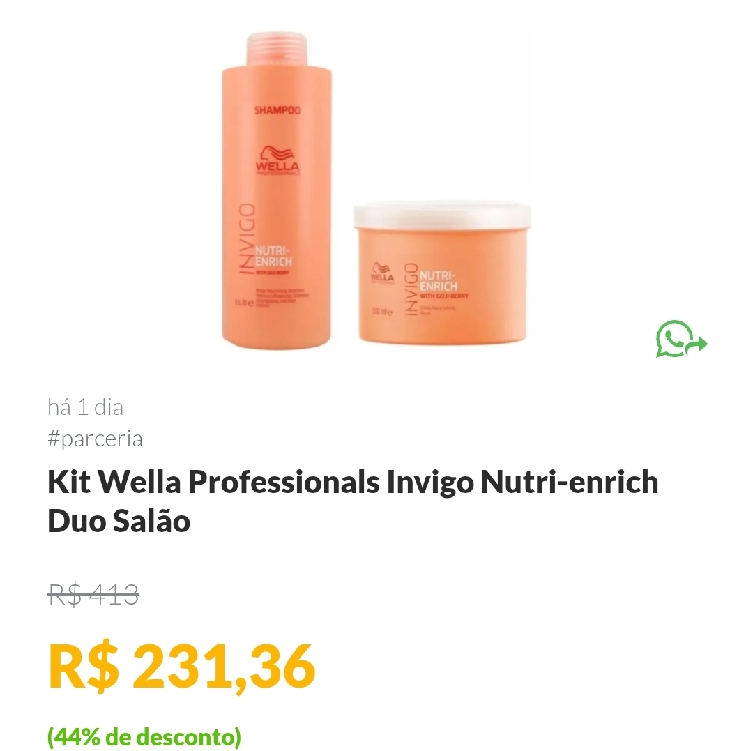Kit Wella Invigo Nutri-enrich Duo Salão