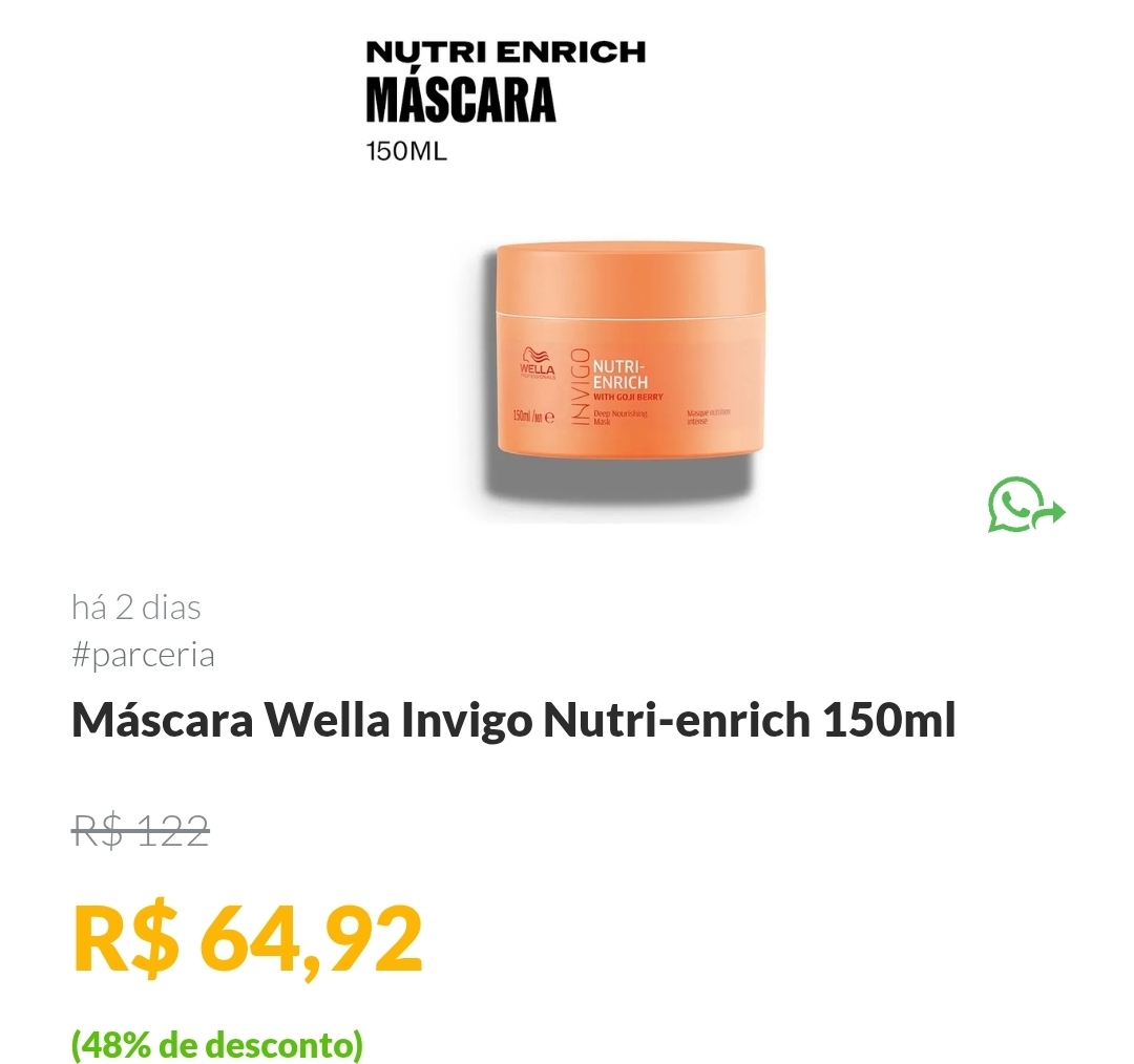 Máscara Wella Invigo Nutri-enrich 150ml